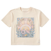 Women's Here Comes The Sun Hippie Short Sleeve Crusher Boxy Tee