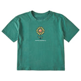 Women's Let the Sunshine In Sunflower Short Sleeve Crusher Boxy Tee