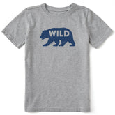 Kids Wild Bear Silhouette Short Sleeve Crusher Tee