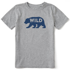 Kids Wild Bear Silhouette Short Sleeve Crusher Tee