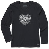 Women's Flowerful Love Long Sleeve Crusher Vee