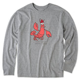 Men's Here Comes Santa Claws Lobster Long Sleeve Crusher Tee