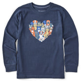 Kids Heart of Dogs Long Sleeve Crusher Tee