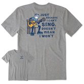 Men's Jake Can't Sing Guitar Short Sleeve Crusher Tee