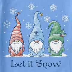 Women's Let it Snow Gnomes Long Sleeve Crusher Vee