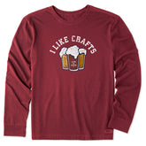 Men's I like Crafts Long Sleeve Crusher Tee