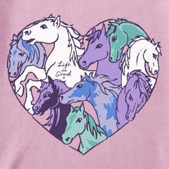Kids Horses Heart Short Sleeve Crusher Tee