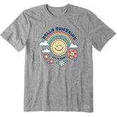 Men's Hello Sunshine Rainbow Sun Short Sleeve Crusher Tee