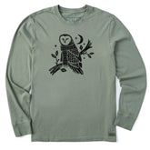Men's Warmly Dressed Owl Long Sleeve Crusher Tee