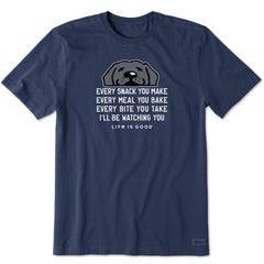 Men's I'll Be Watching You Black Lab Short Sleeve Crusher Tee