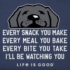 Men's I'll Be Watching You Black Lab Short Sleeve Crusher Tee