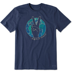 Men's World Peace Sign Short Sleeve Crusher Tee