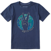 Kids World Peace Sign Short Sleeve Crusher Tee