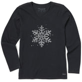 Women's Let It Snowflake Long Sleeve Crusher Vee