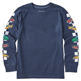 Kids Race Cars Long Sleeve Crusher Tee