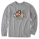 Men's Peace Love Dogs Winter Long Sleeve Crusher Tee