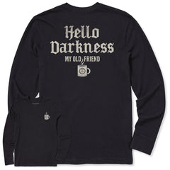 Men's Hello Darkness Coffee Long Sleeve Crusher Tee