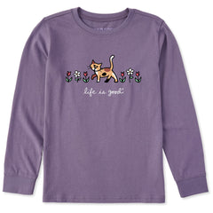 Kids Al with Flowers Long Sleeve Crusher Tee