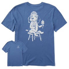 Men's Bert's Beagle with Ice Cream Short Sleeve Crusher Tee