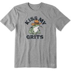 Men's Kiss My Grits Frog Short Sleeve Crusher Tee