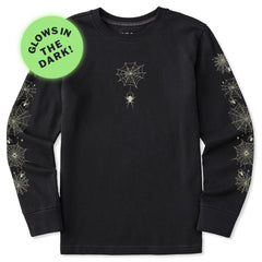 Kids Spooky Spiderweb Long Sleeve Crusher Tee