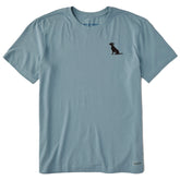 Men's Embroidered Sitting Dog Short Sleeve Crusher Tee