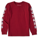 Kids Cute Snowmen Long Sleeve Crusher Tee