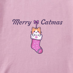 Merry Catmas Stocking Long Sleeve Toddler Crusher Tee