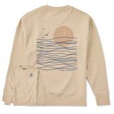 Adult Unisex Life is Good Sunset Waves Every Wear Crew Sweatshirt