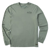 Men's Etched Simple Fish Long Sleeve Crusher Tee