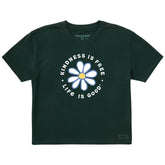 Women's Kindness is Free Daisy Short Sleeve Crusher Boxy Tee