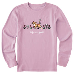 Kids Al with Flowers Long Sleeve Crusher Tee