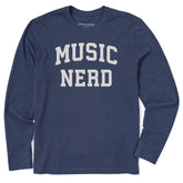 Men's Music Nerd Arch Long Sleeve Crusher Tee