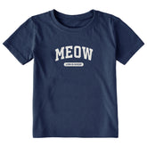 Toddler Meow Arch Short Sleeve Crusher Tee