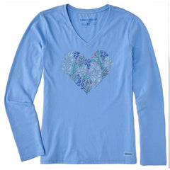 Women's Holly Heart Long Sleeve Crusher Vee