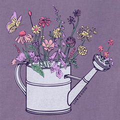 Women's Flowers in a Watering Can Short Sleeve Crusher Tee