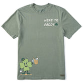 Men's Here to Paddy Shamrock Short Sleeve Crusher Tee