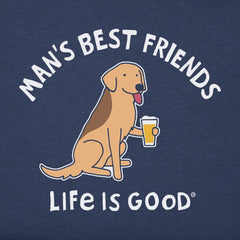 Men's Man's Best Friends Dog & Beer Short Sleeve Crusher Tee