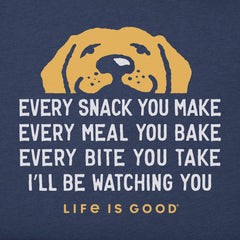 Men's I'll Be Watching You Yellow Lab Short Sleeve Crusher Tee