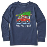 Kids Grinch and Max Who-Ville Or Bust Long Sleeve Crusher Tee