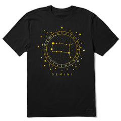 Men's Zodiac Constellation Gemini Short Sleeve Crusher Tee