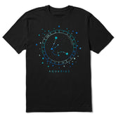 Men's Zodiac Constellation Aquarius Short Sleeve Crusher Tee