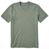 Men's Solid Short Sleeve Crusher Vee