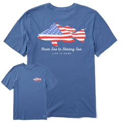 Men's Americana Fish Short Sleeve Crusher-LITE Tee