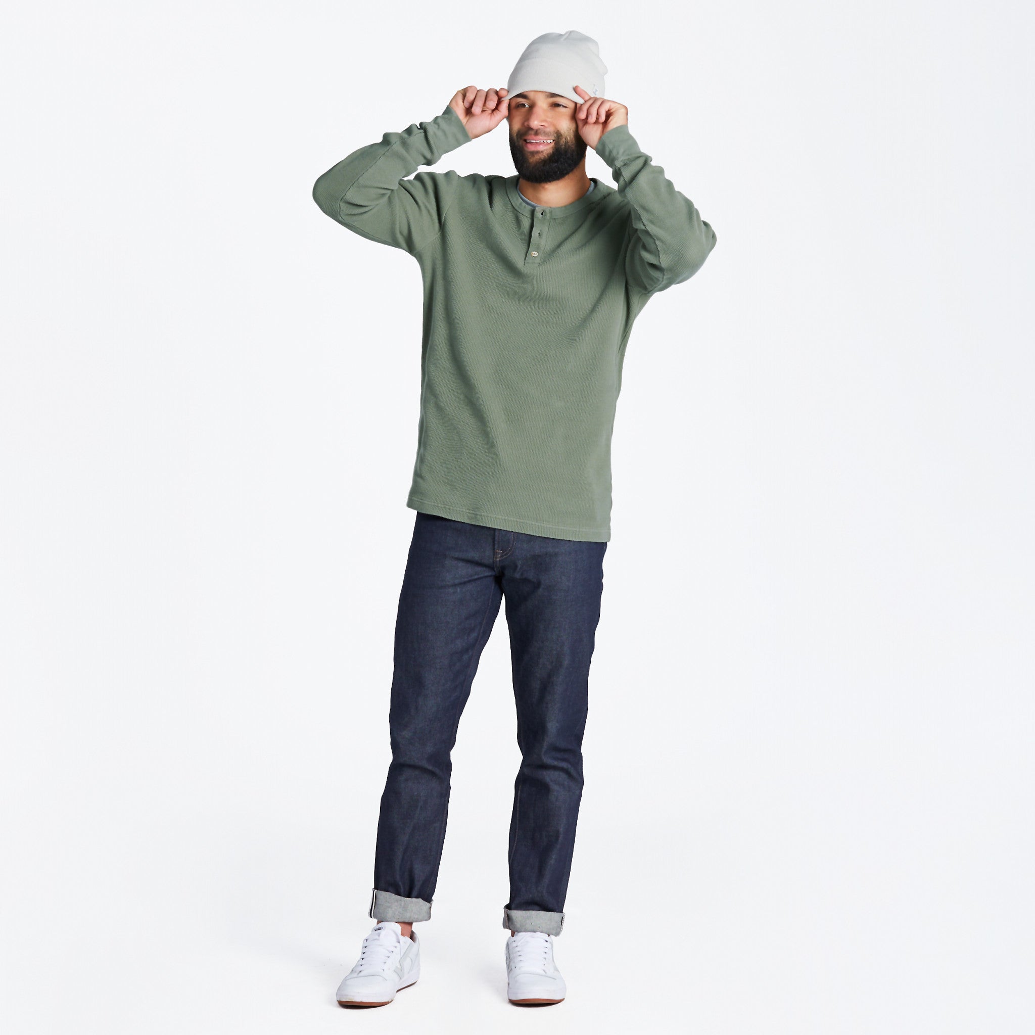 Men's Solid Thermal Henley