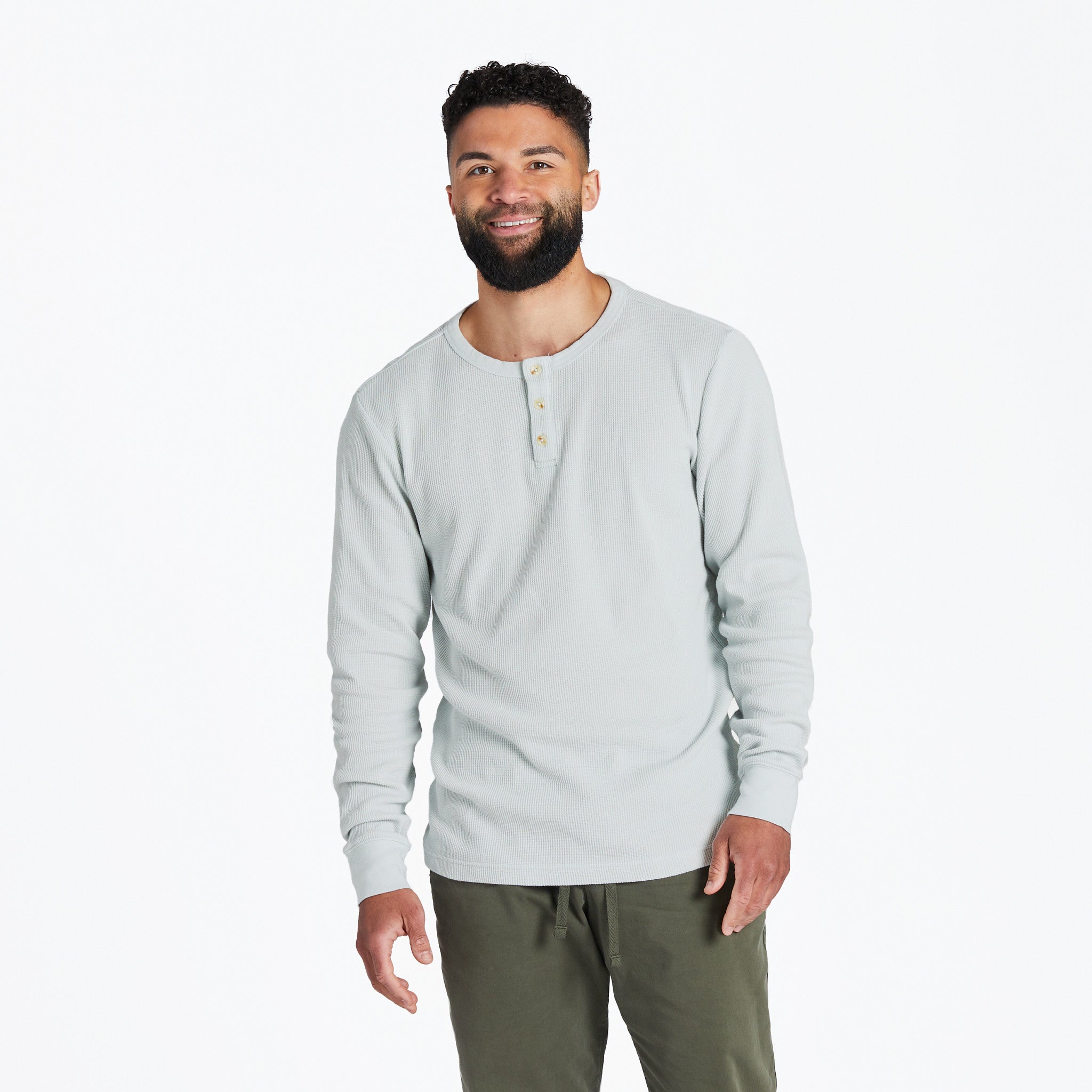 Men's Solid Thermal Henley