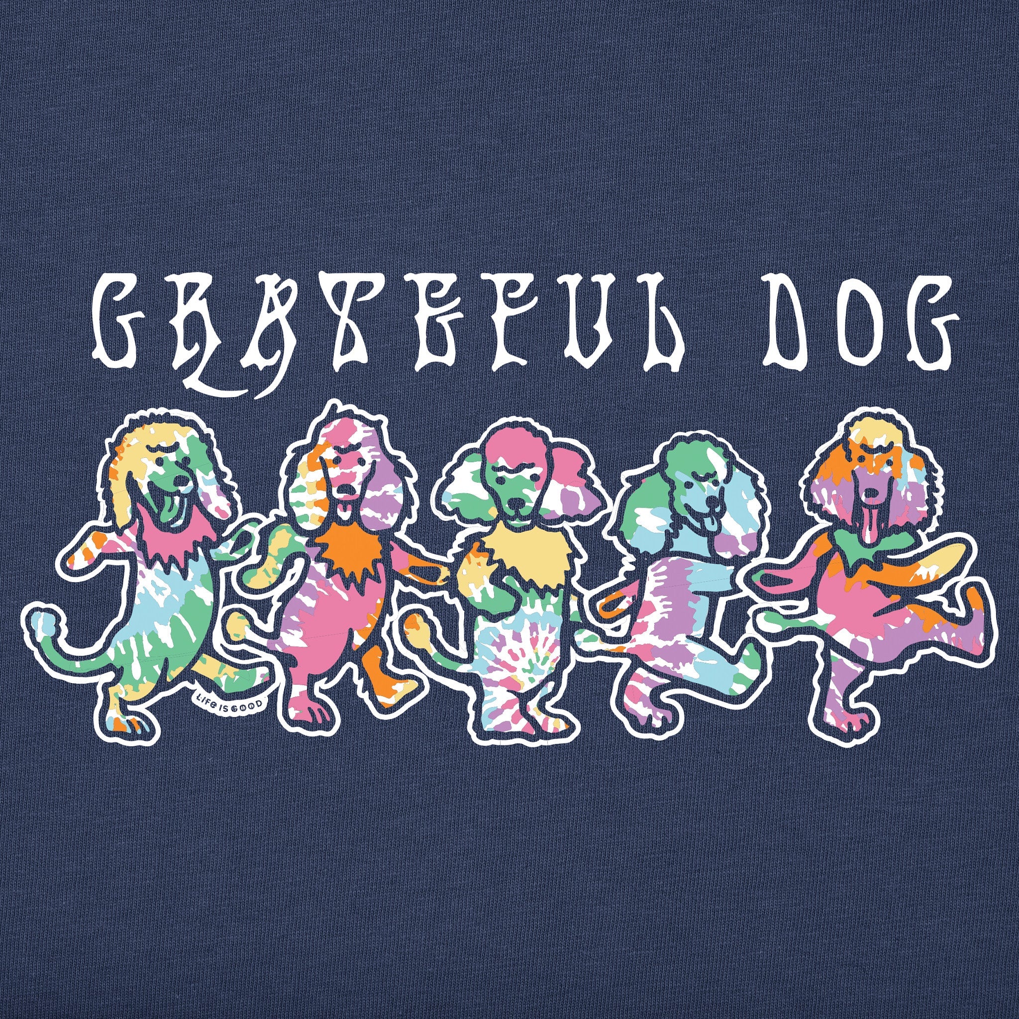 Women's Grateful Tie Dye Poodles Short Sleeve Crusher Vee