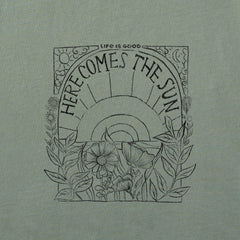 Men's Here Comes The Sun Hippie 1-Color Short Sleeve Crusher Tee