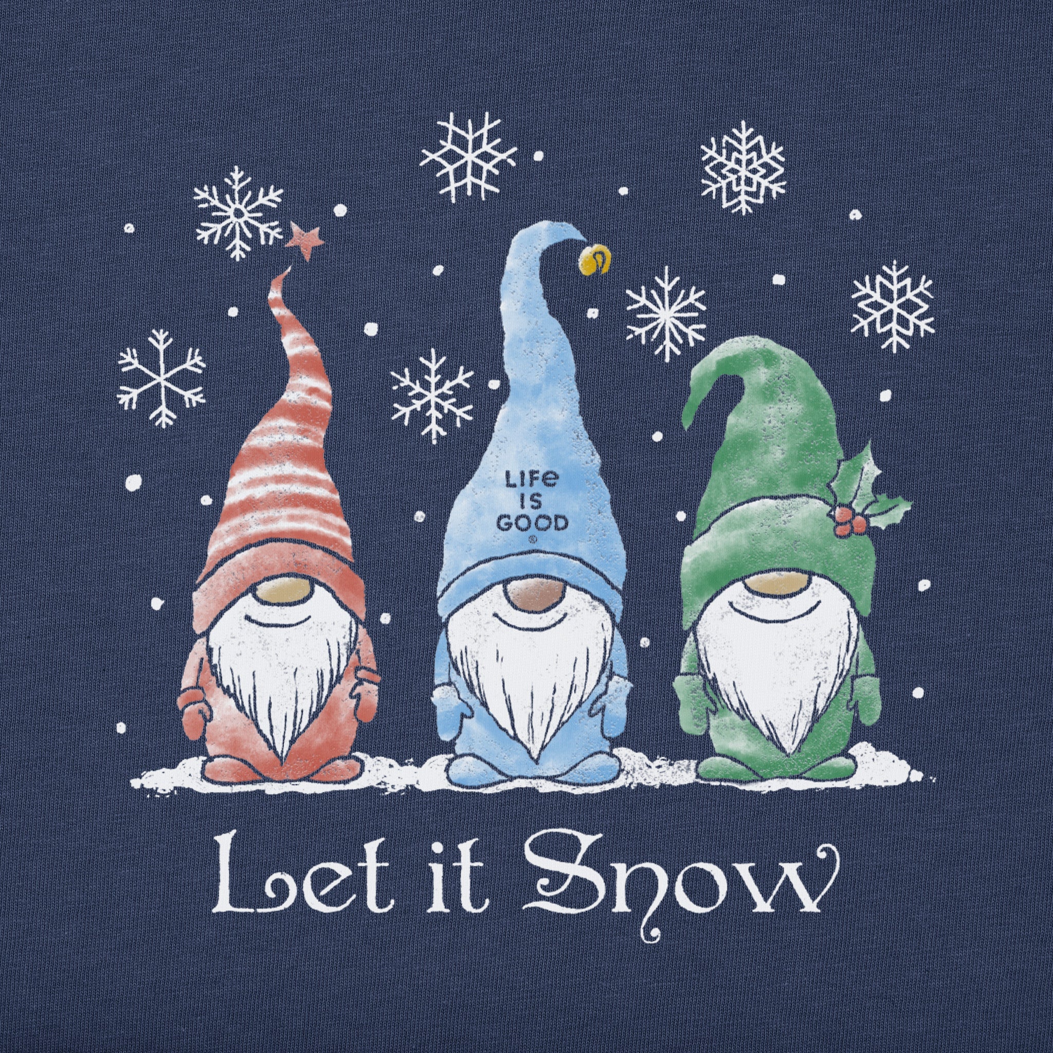 Women's Let it Snow Gnomes Long Sleeve Crusher Vee
