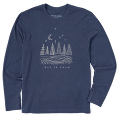Men's All is Calm Landscape Long Sleeve Crusher Tee
